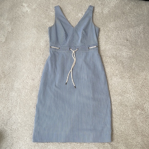 J.Crew Double V-Neck Seersucker Dress - Picture 3 of 5